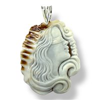 Pendant Mandile 1922 Woman Cammei  in Silver Conchiglia 2MCICM172